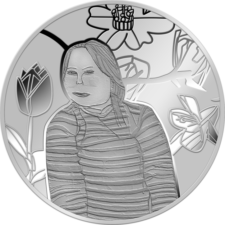 정은혜 작가 기념메달 앞면 (사진=한국조폐공사 제공)