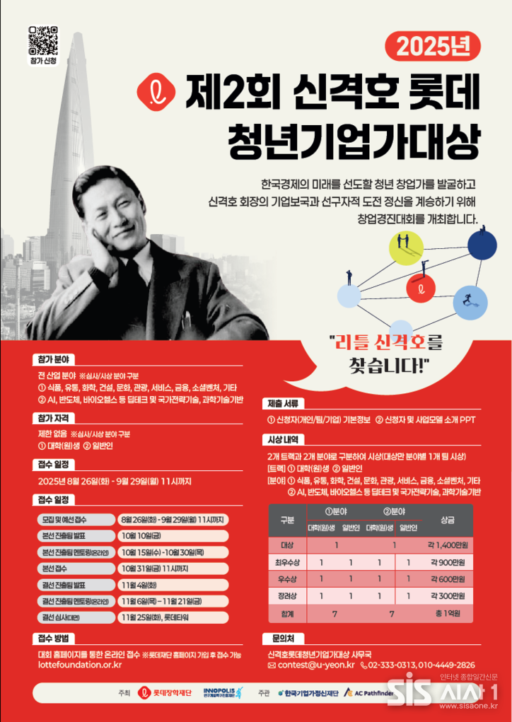 2025년 제2회 신격호 롯데 청년기업가대상 포스터 (자료 = 롯데쟁학재단)