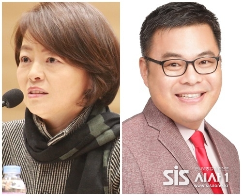 진선미 더불어민주당 의원과 유시우 유관순열사기념사업회 부회장.(출처 = 진선미 유시우 SNS)