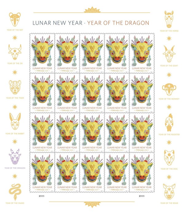 USPS Roars Into Lunar New Year With the Year of the Dragon Stamp. The Dragon Is Considered an Auspicious Sign in the Chinese Zodiac.